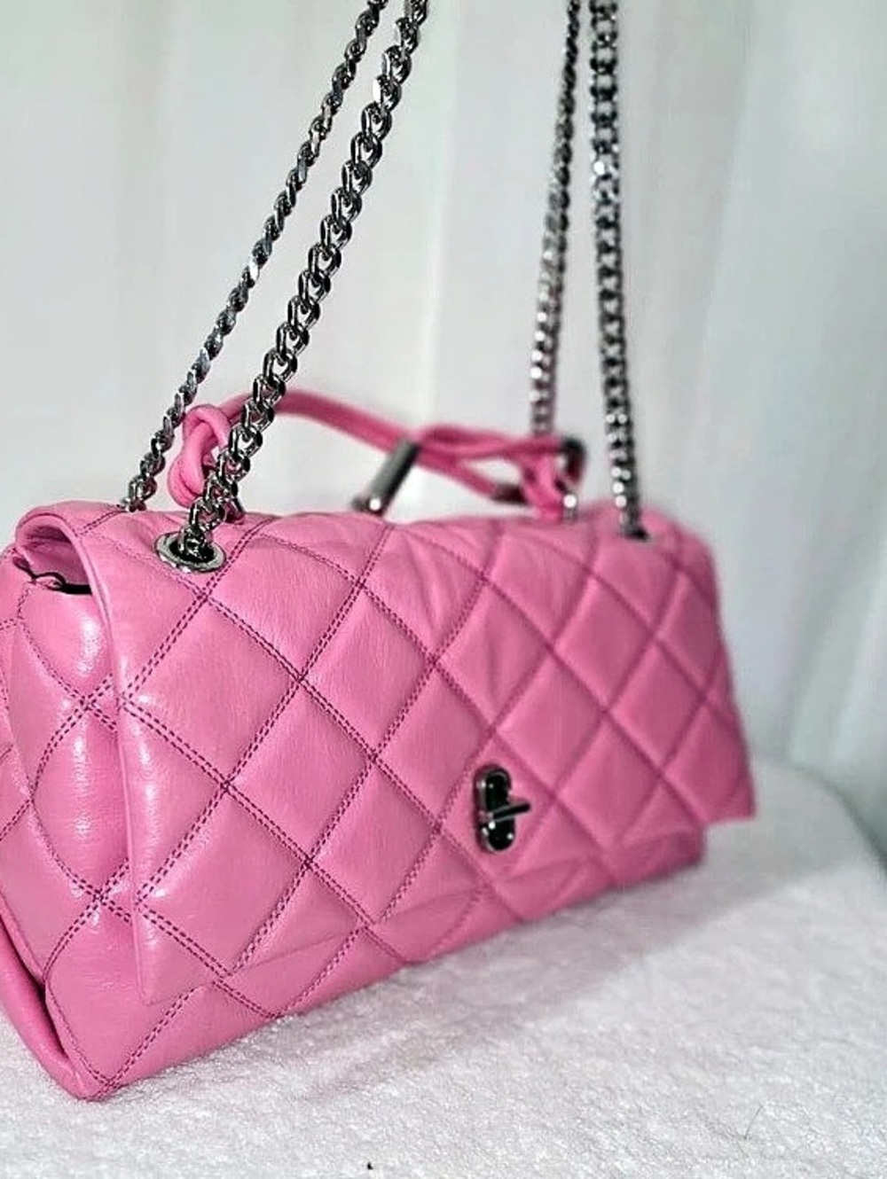 Marc Jacobs The Quilted Dual Convertible Shoulder Bag Pink - Picture 11 of 14
